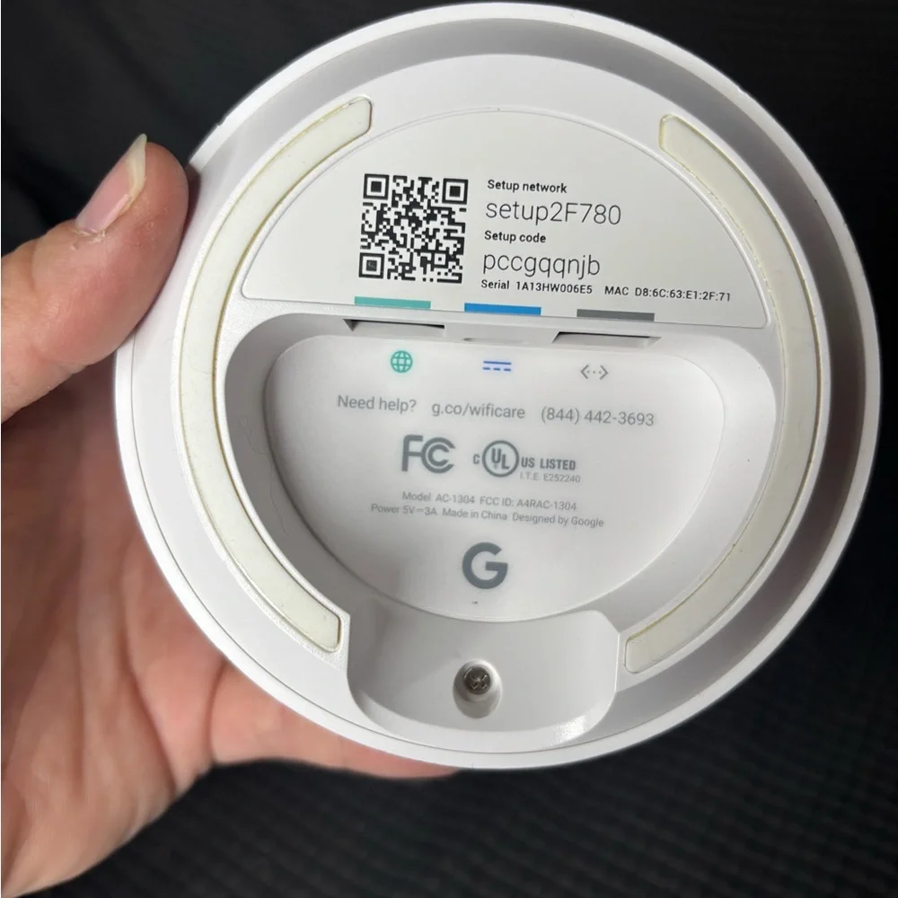 Google White WiFi Router AC-1304 -Powers On
